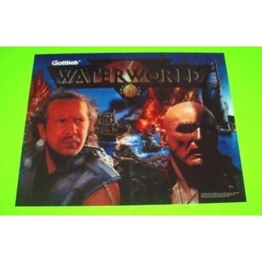 WaterWorld Pinball Translite Art Sheet Kevin Costner Original Unused Water World